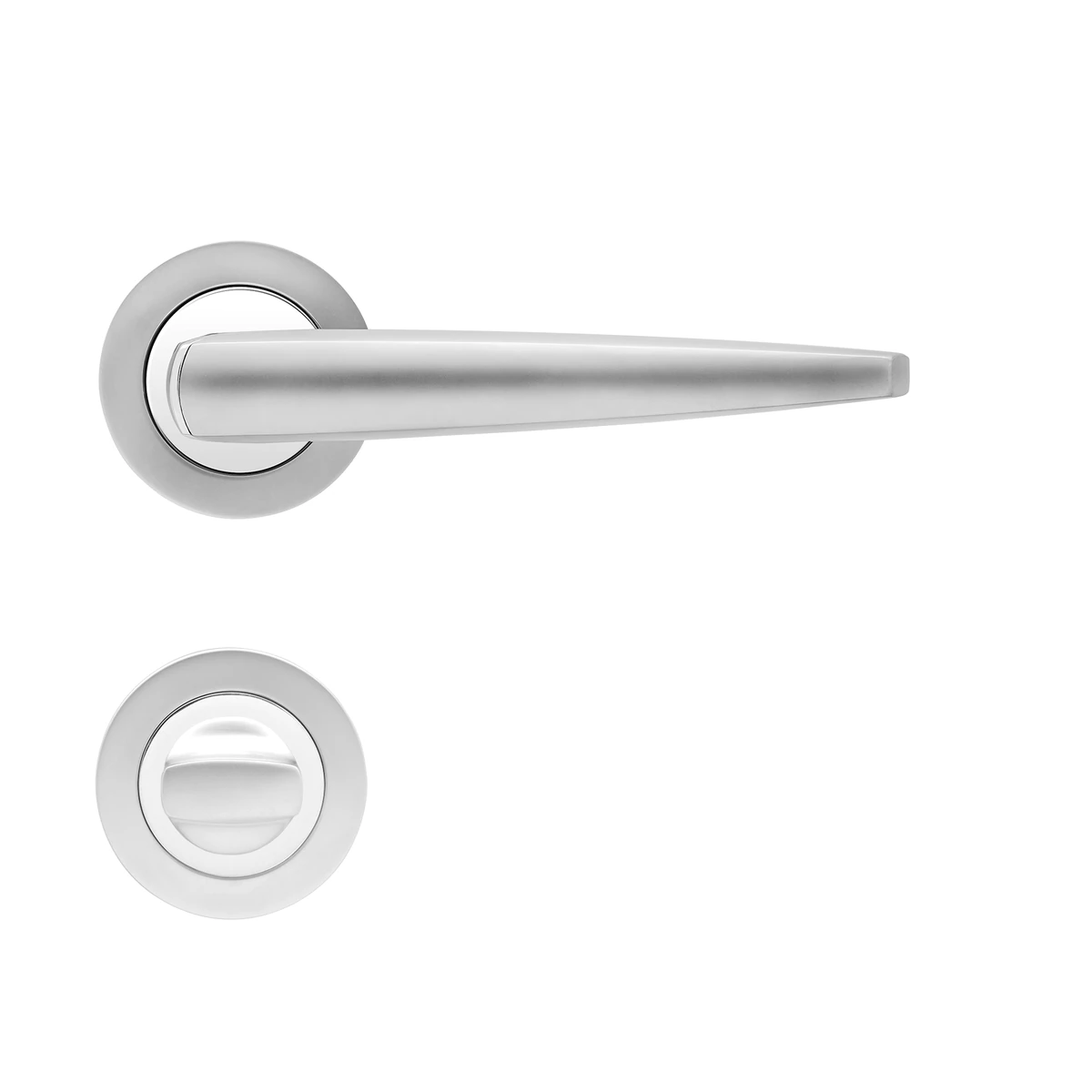 Karcher Drückergarnitur "Denver" R230 - Oberfläche: Chrom / Chrommatt, Verriegelung: Bad/WC