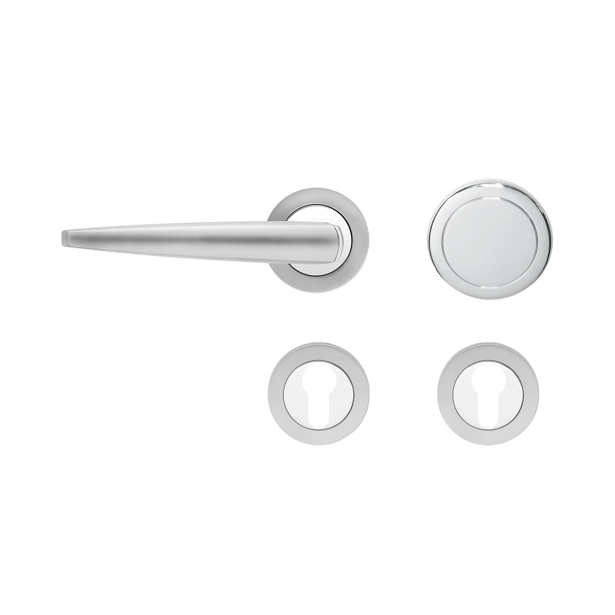 Karcher Drückergarnitur "Denver" R230 - Oberfläche: Chrom / Chrommatt, Verriegelung: Wechselgarnitur links