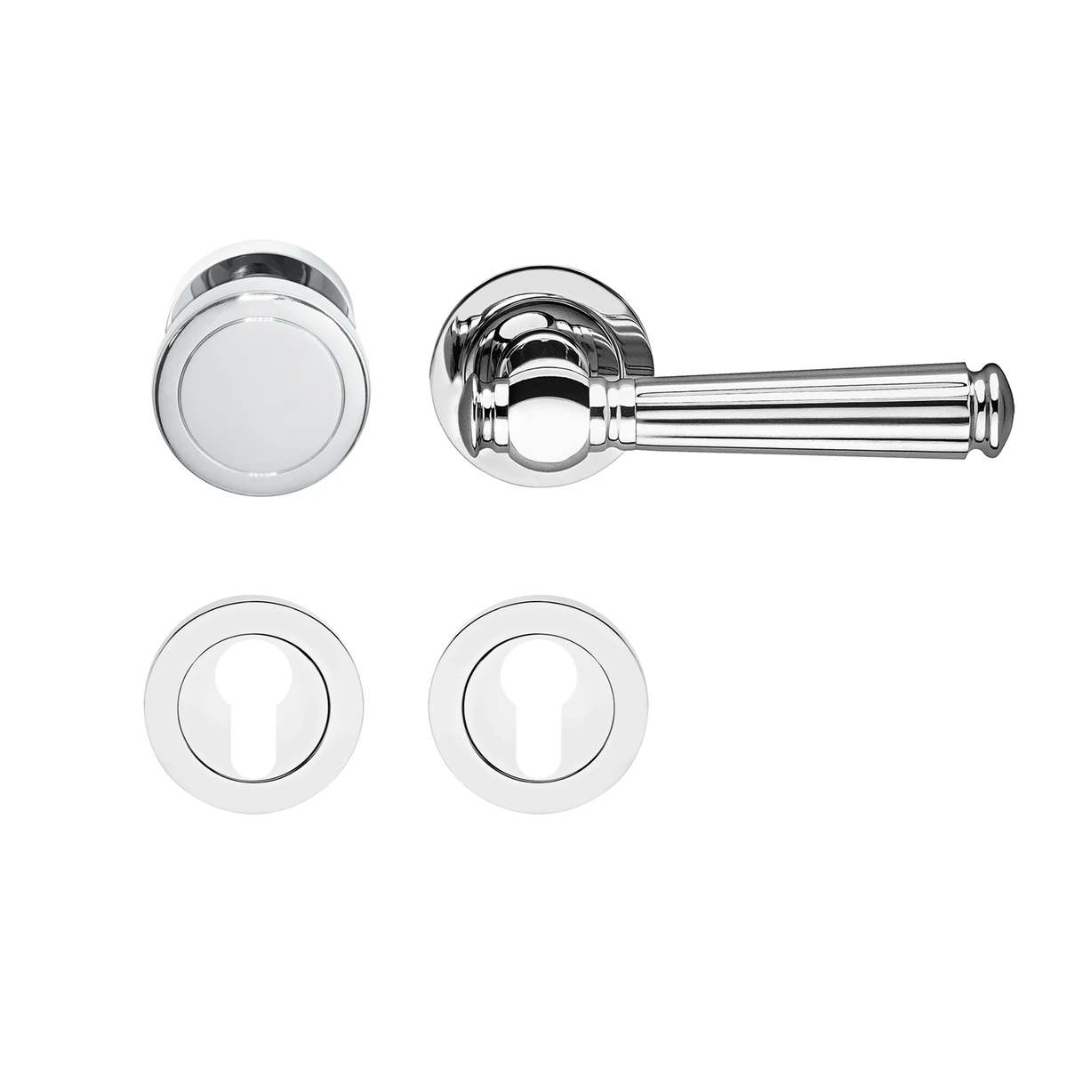[R260 WGR 50] Karcher Drückergarnitur "Schöntal" R260 (Chrom, Wechselgarnitur rechts)