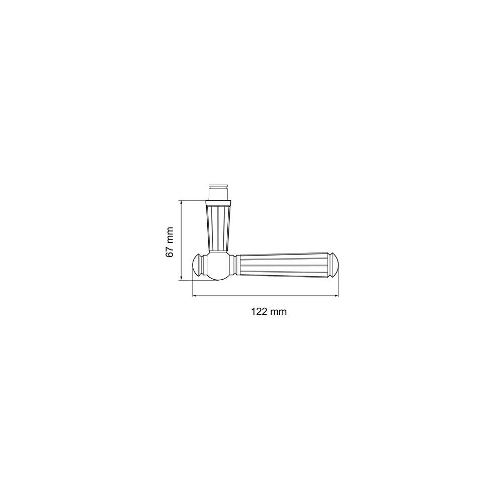 Technische Zeichnung [R260 0DS 50] Karcher Drückergarnitur "Schöntal" R260 (Chrom, Griffpaar (ohne Rosette))