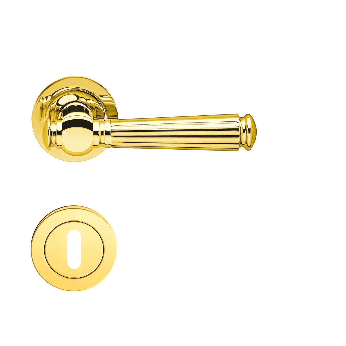 [R260 BB0 78] Karcher Drückergarnitur "Schöntal" R260 (Zirkonium poliert, Buntbart)