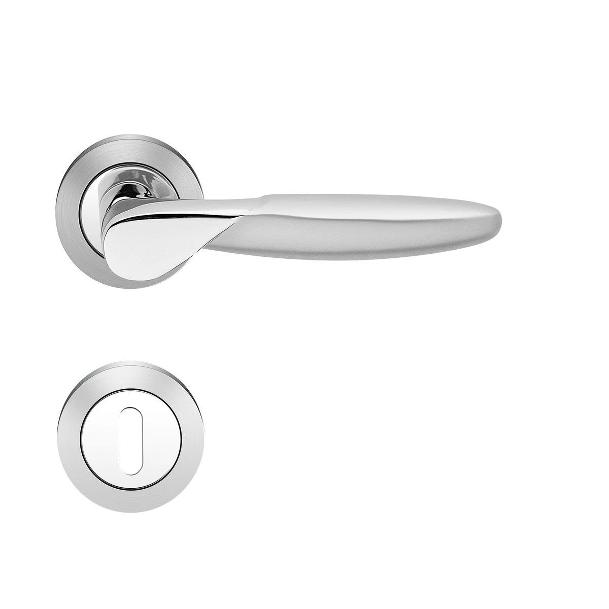 Karcher Drückergarnitur "Orlando" R42 - Oberfläche: Chrom / Chrommatt, Verriegelung: Buntbart