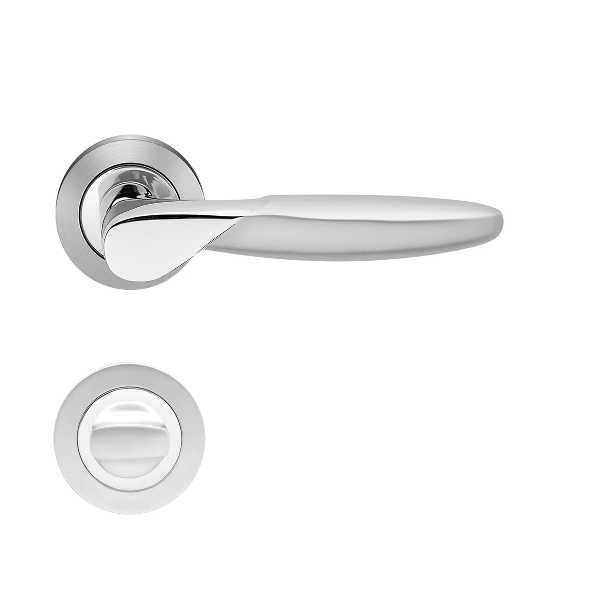 Karcher Drückergarnitur "Orlando" R42 - Oberfläche: Chrom / Chrommatt, Verriegelung: Bad/WC