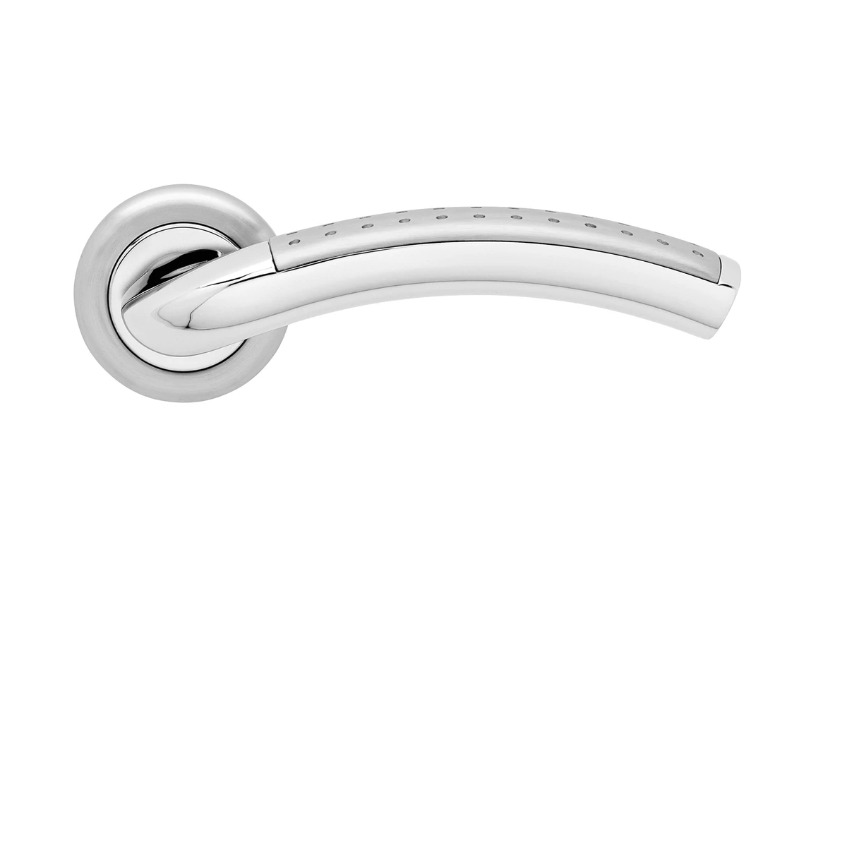 Karcher Drückergarnitur "Phoenix" R40 - Oberfläche: Chrom / Edelstahl matt, Verriegelung: Ohne Schlüsselrosette