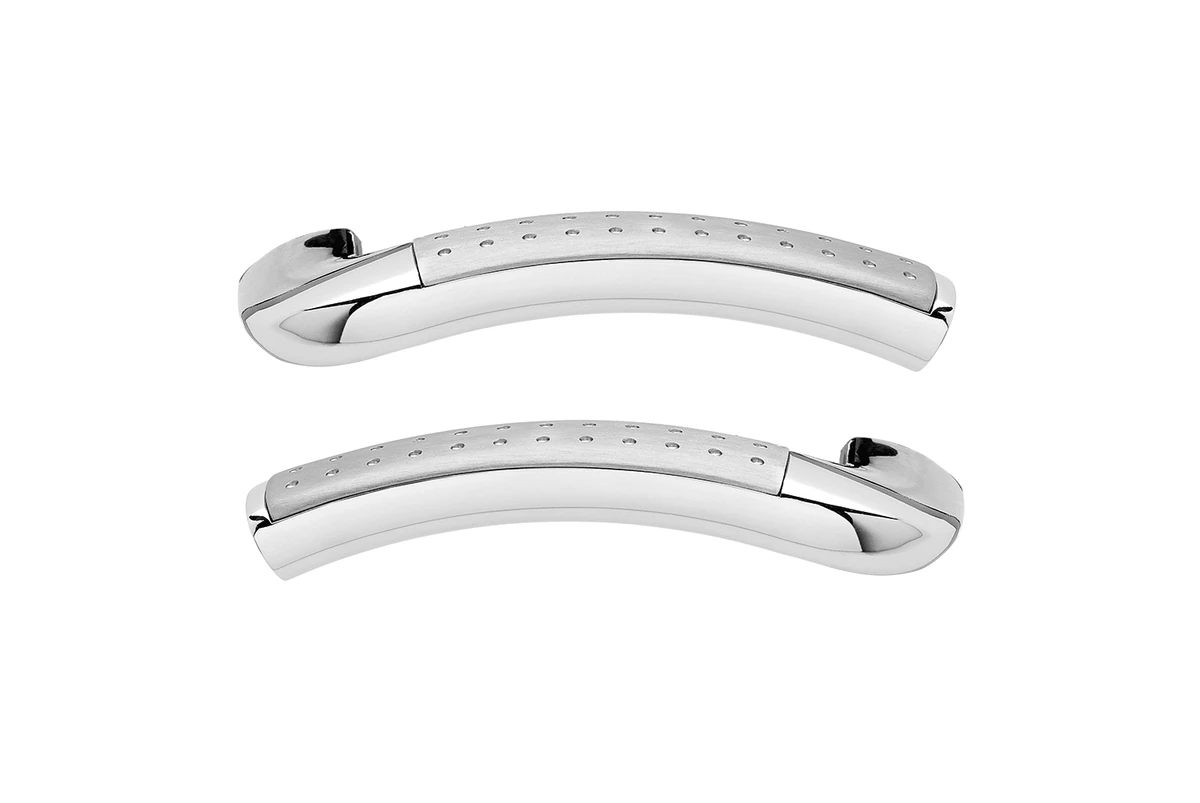 Karcher Drückergarnitur "Phoenix" R40 - Oberfläche: Chrom / Edelstahl matt, Verriegelung: Griffpaar (ohne Rosette)