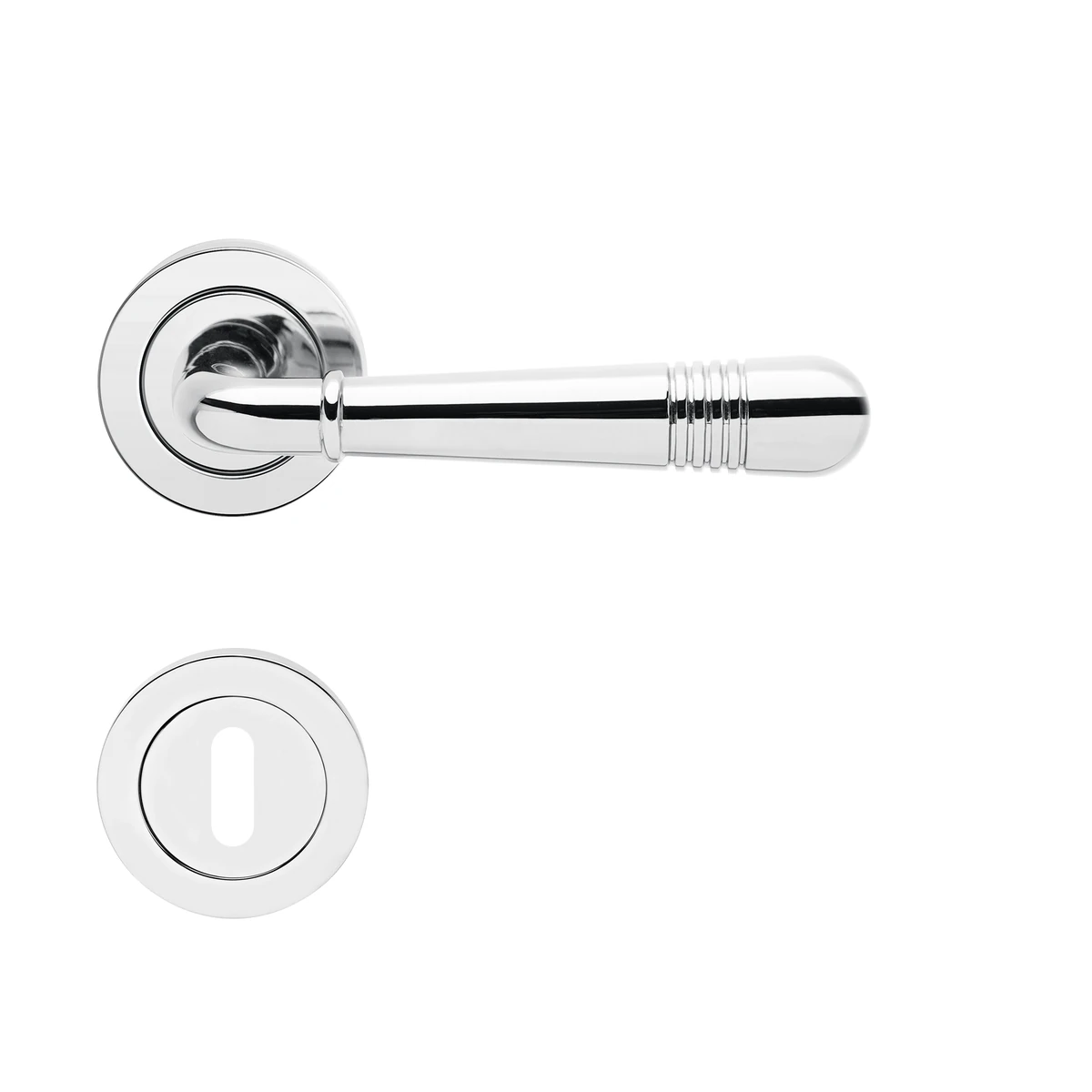 Karcher Drückergarnitur "Montmartre" R270 - Oberfläche: Chrom, Verriegelung: Buntbart