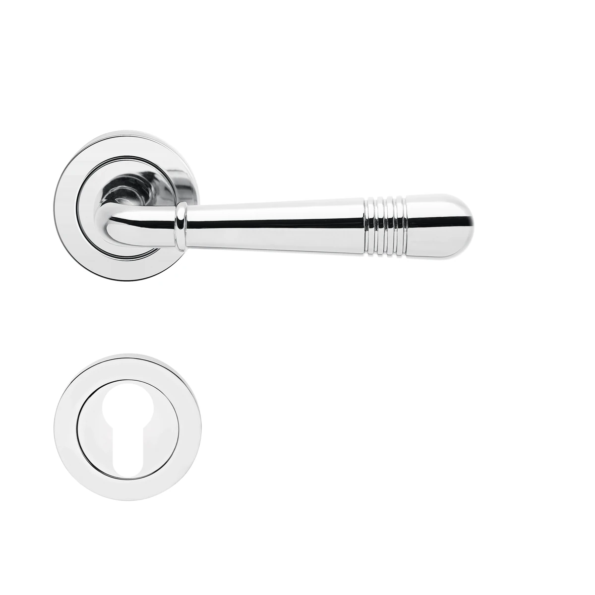 [R270 PZ0 50] Karcher Drückergarnitur "Montmartre" R270 (Chrom, Profilzylinder)