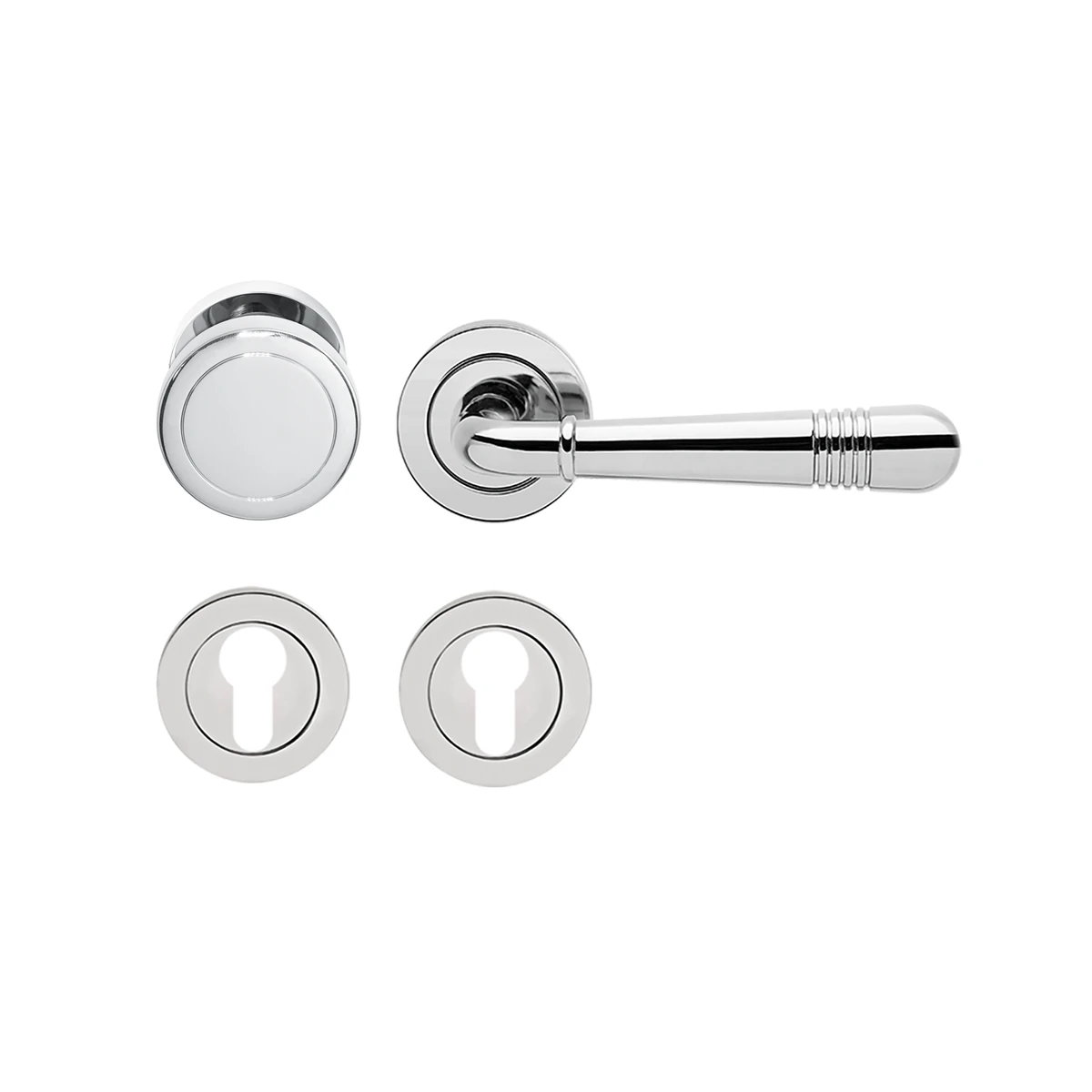 Karcher Drückergarnitur "Montmartre" R270 - Oberfläche: Chrom, Verriegelung: Wechselgarnitur rechts