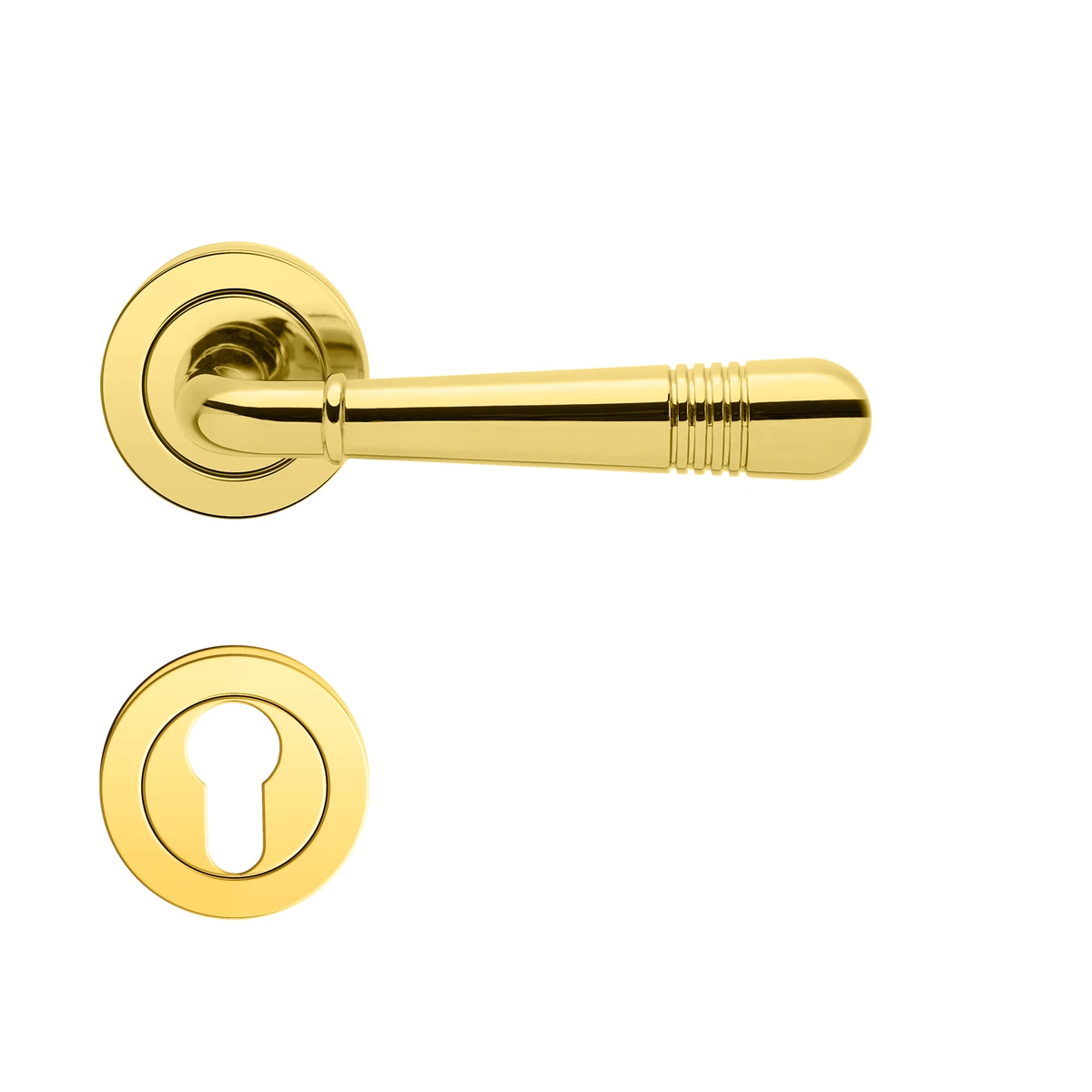 [R270 PZ0 78] Karcher Drückergarnitur "Montmartre" R270 (Zirkonium poliert, Profilzylinder)