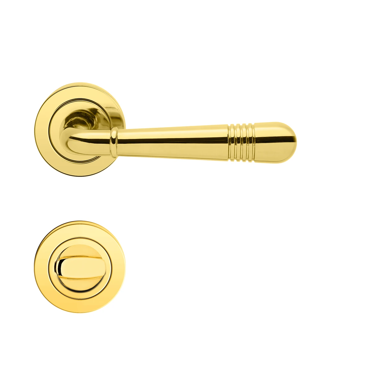 [R270 BAD 78] Karcher Drückergarnitur "Montmartre" R270 (Zirkonium poliert, Bad/WC)