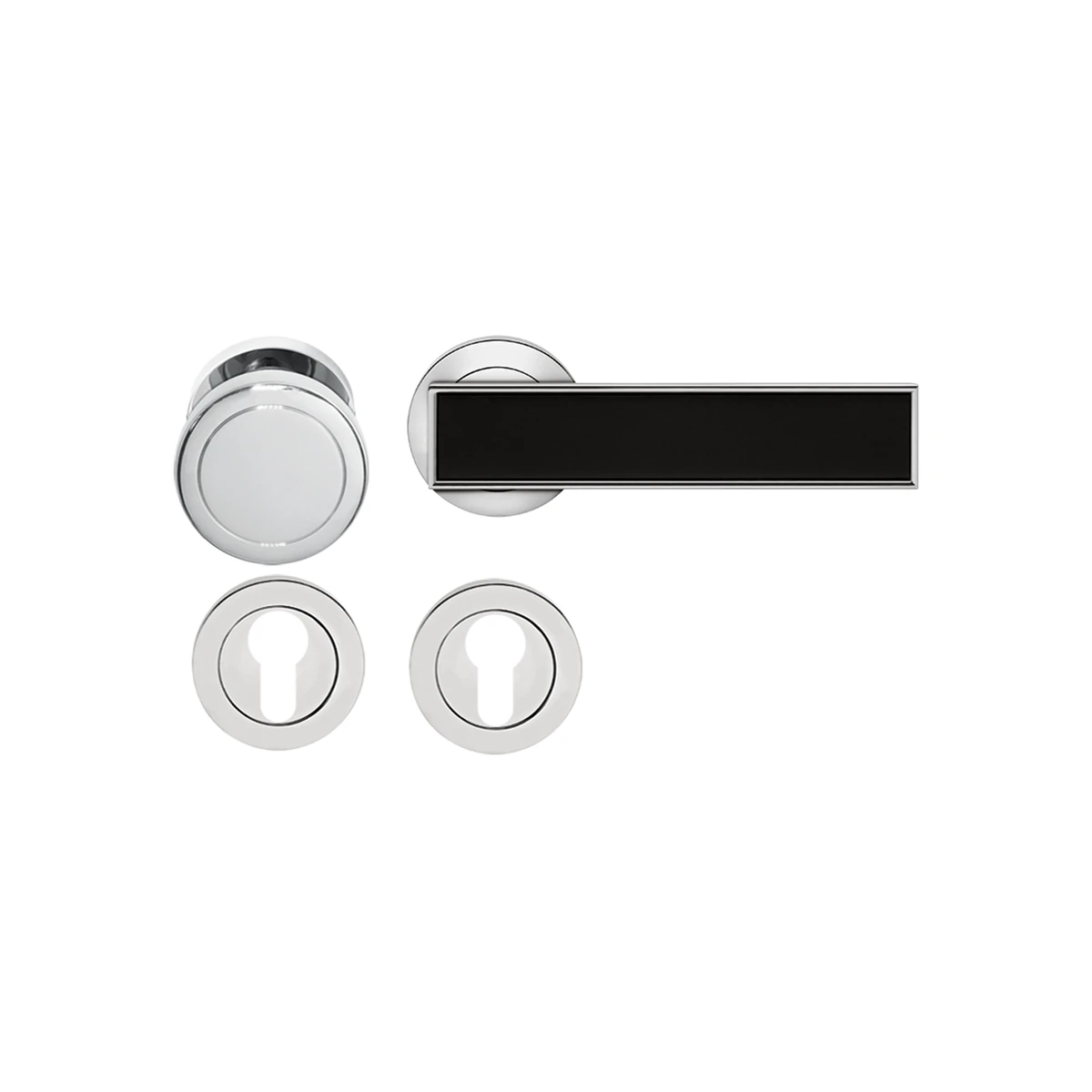 Karcher Drückergarnitur "Torino" R53Y - Oberfläche: Chrom, Verriegelung: Wechselgarnitur rechts
