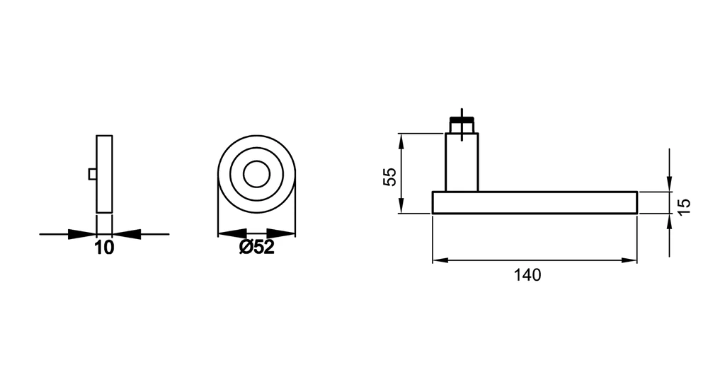 Technische Zeichnung [R53Y 0S 83] Karcher Drückergarnitur "Torino" R53Y (Kosmos Schwarz, Ohne Schlüsselrosette)