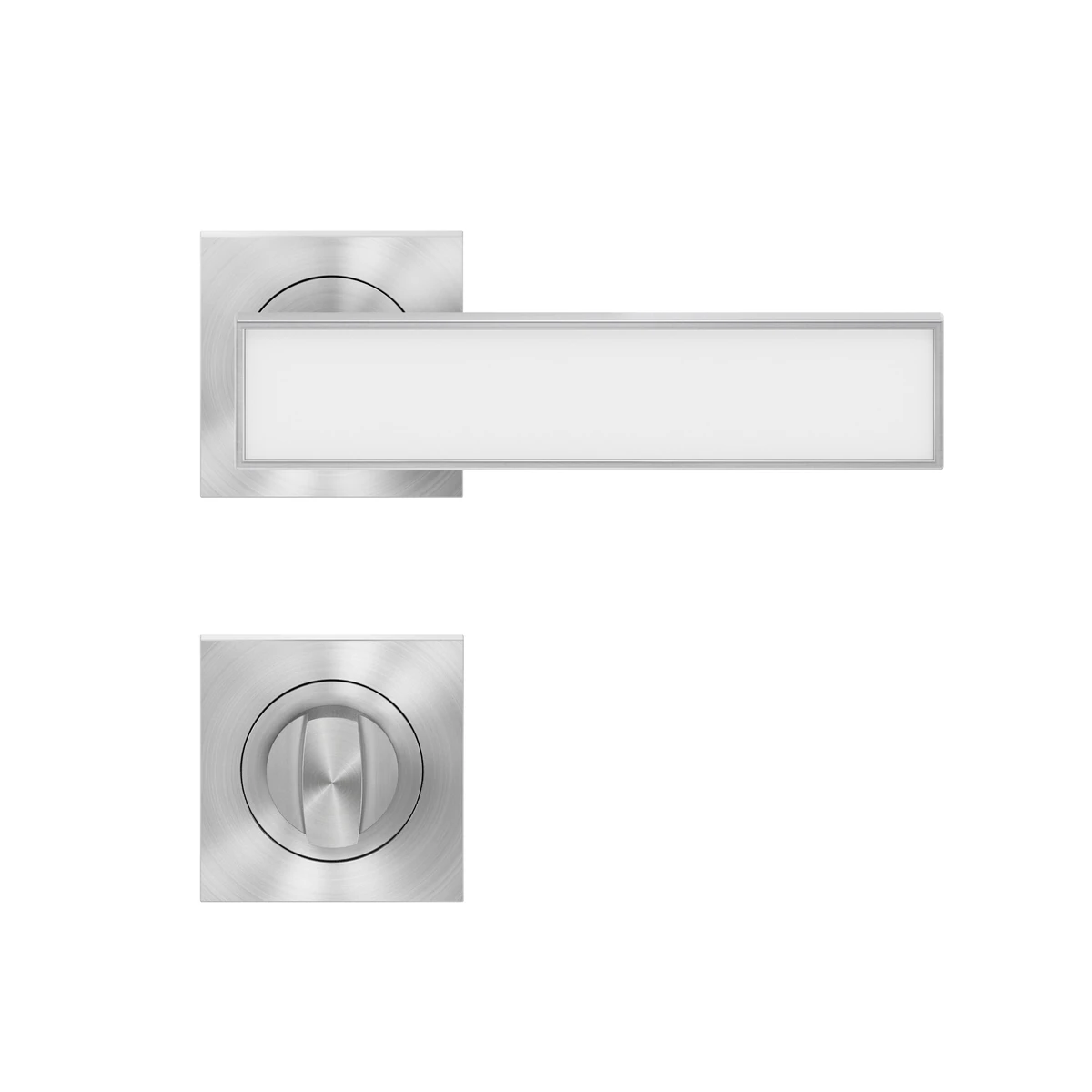 [R53QY BAD 60] Karcher Drückergarnitur "Torino" R53QY (Nickelmatt, Bad/WC)