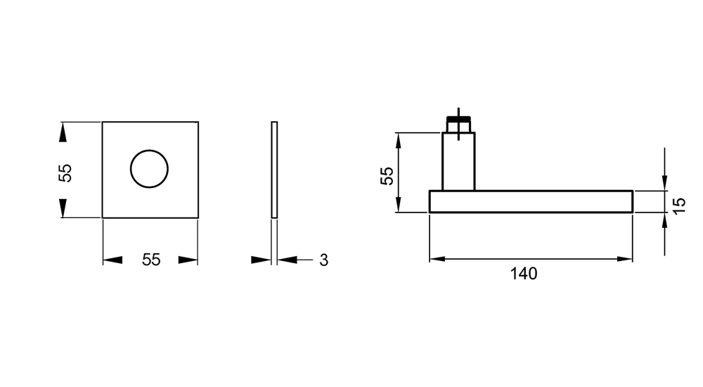 Technische Zeichnung [EPL53QY 0S 50] Karcher Drückergarnitur "Torino" EPL53QY (Chrom, Ohne Schlüsselrosette)