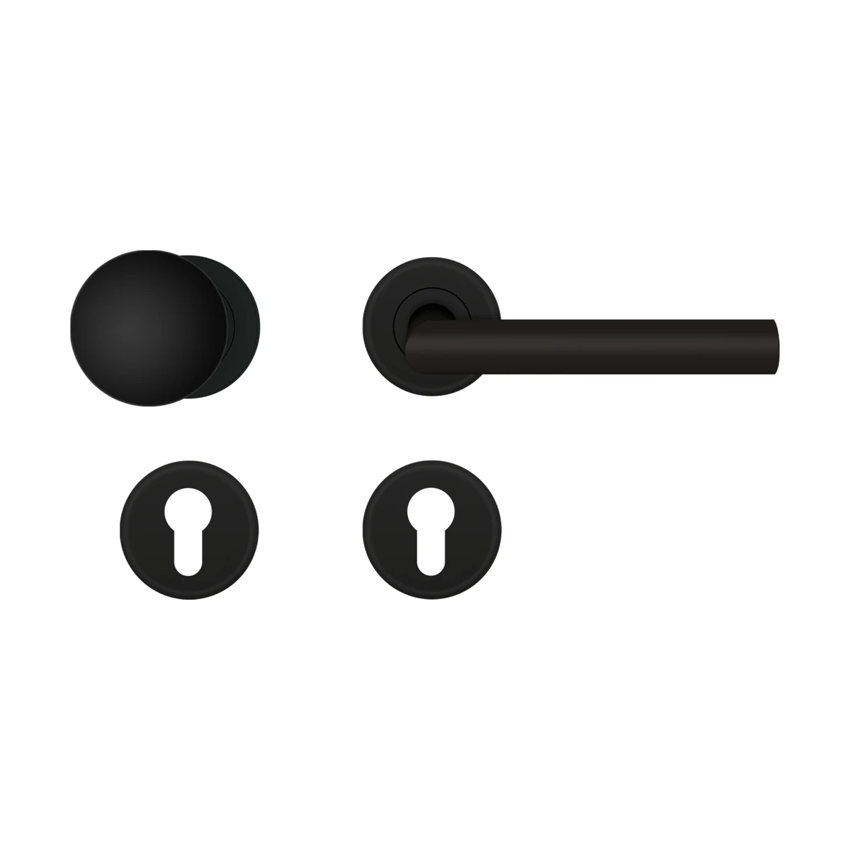 Karcher Drückergarnitur "Slim Style" E300 - Oberfläche: Kosmos Schwarz, Verriegelung: Wechselgarnitur rechts
