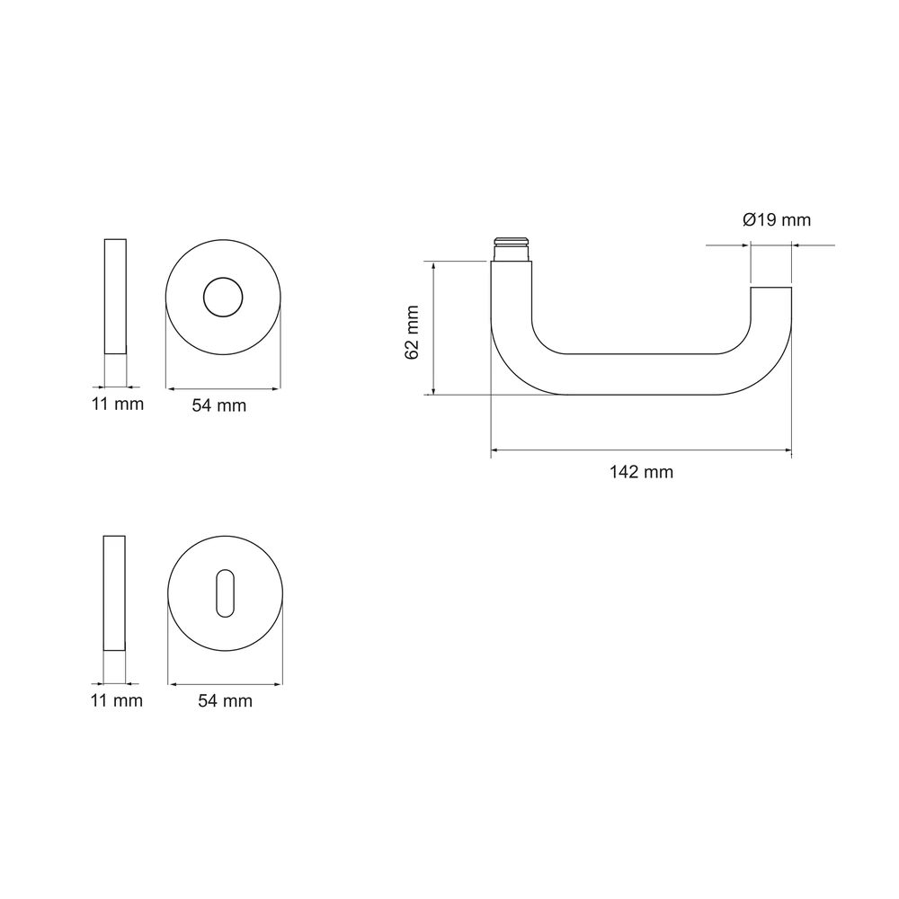 Technische Zeichnung [E200B BB0 71] Karcher Drückergarnitur "Slim Style" E200 (Buntbart)