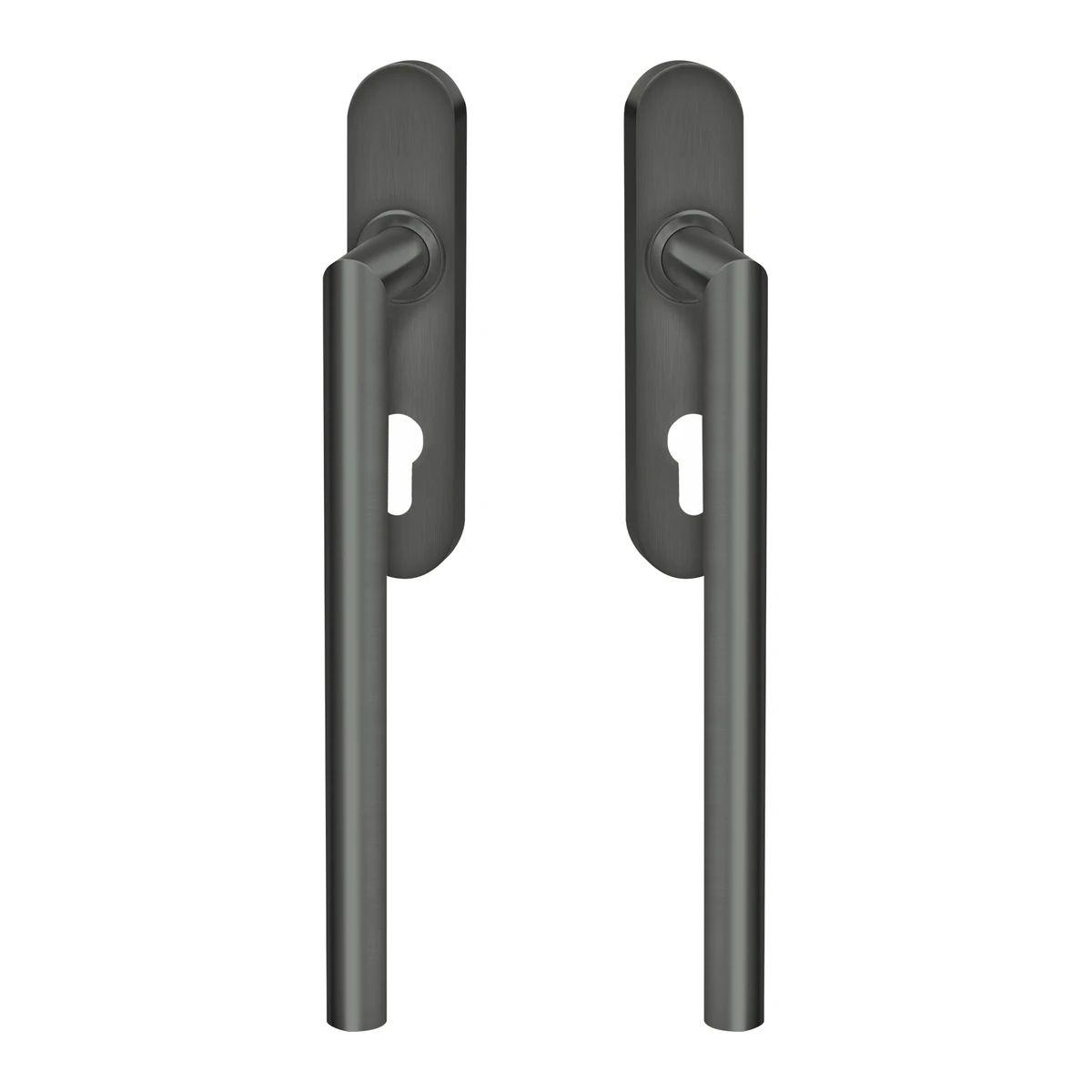 Karcher Hebeschiebetürgriff "Rhodos" - Oberfläche: Titan Grau, Ausführung: Set Doppeltür