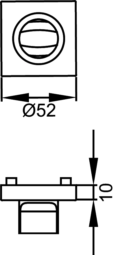 Technische Zeichnung [EZ1340 SP 71] Karcher Schraubrosette EZ1340 (Edelstahl matt, Spaltsicherung 8×8 mm)