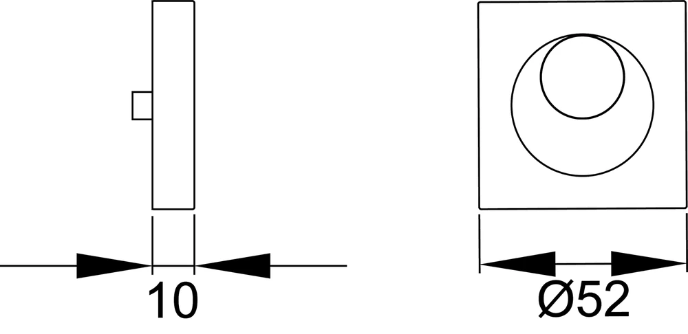Technische Zeichnung [EZ1340 KAV 81] Karcher Schraubrosette EZ1340 (Antik Bronzeoptik, Rundzylinder 7,5 mm versetzt)