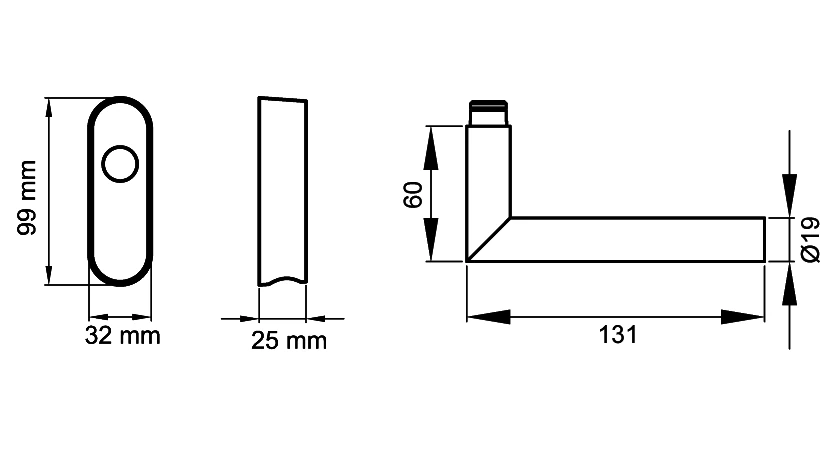 Technische Zeichnung [EF284 EAR 72] Karcher Fenstergriff "Rhodos" (Edelstahl poliert, verschließbar)
