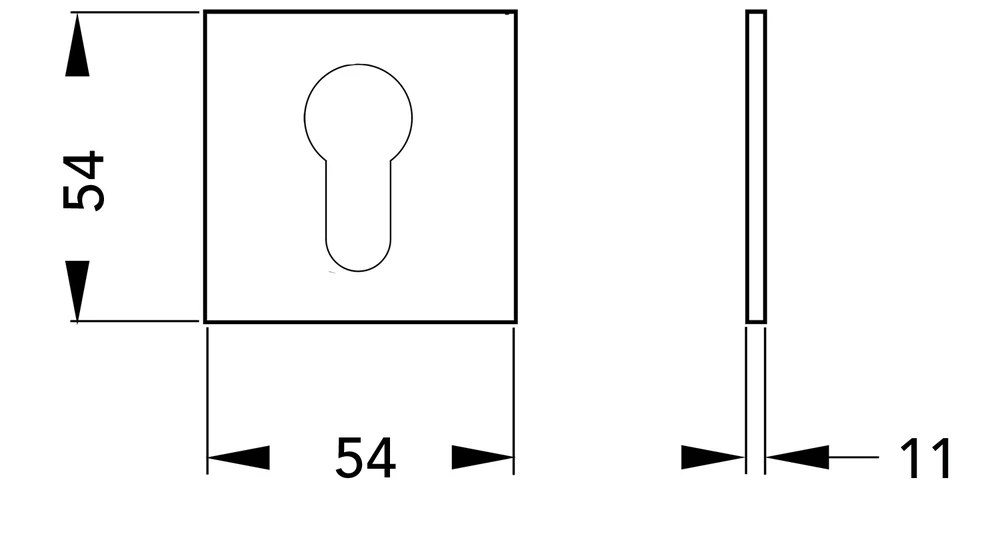Technische Zeichnung [EZ170Q PZ 71] Karcher Slim-Style-Rosette EZ170Q (Profilzylinder)