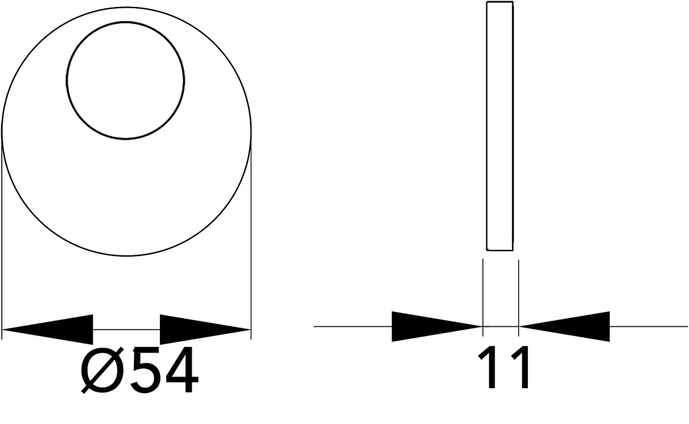 Technische Zeichnung [EZ170B KAV 71] Karcher Slim-Style-Rosette EZ170B (Edelstahl matt, Rundzylinder 7,5 mm versetzt)