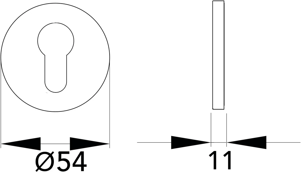 Technische Zeichnung [EZ170B PZ 83] Karcher Slim-Style-Rosette EZ170B (Kosmos Schwarz, Profilzylinder)