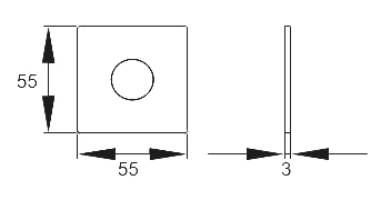 Technische Zeichnung [EZ180Q DR 71] Karcher Plan-Design-Rosette EZ180Q (Edelstahl matt, Drücker)