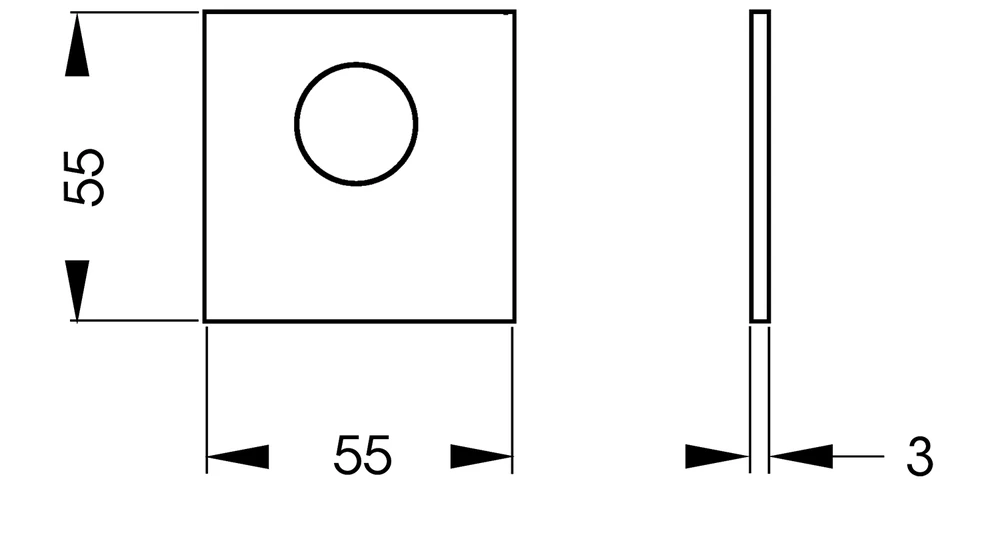 Technische Zeichnung [EZ180Q KAV 71] Karcher Plan-Design-Rosette EZ180Q (Edelstahl matt, Rundzylinder 7,5 mm versetzt)