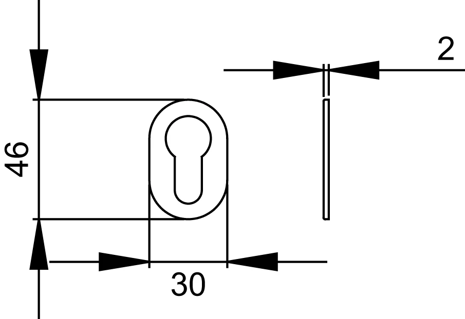Technische Zeichnung [EZ140 PZ 84] Karcher Minirosette EZ140 (Polaris Weiß, Profilzylinder)