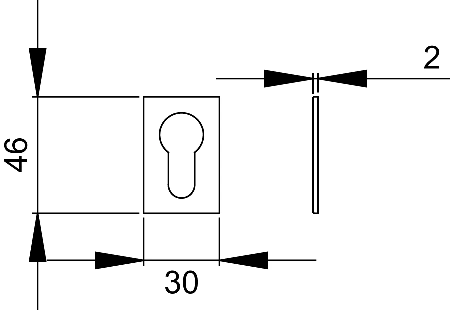 Technische Zeichnung [EZ140Q PZ 83] Karcher Minirosette EZ140Q (Kosmos Schwarz, Profilzylinder)