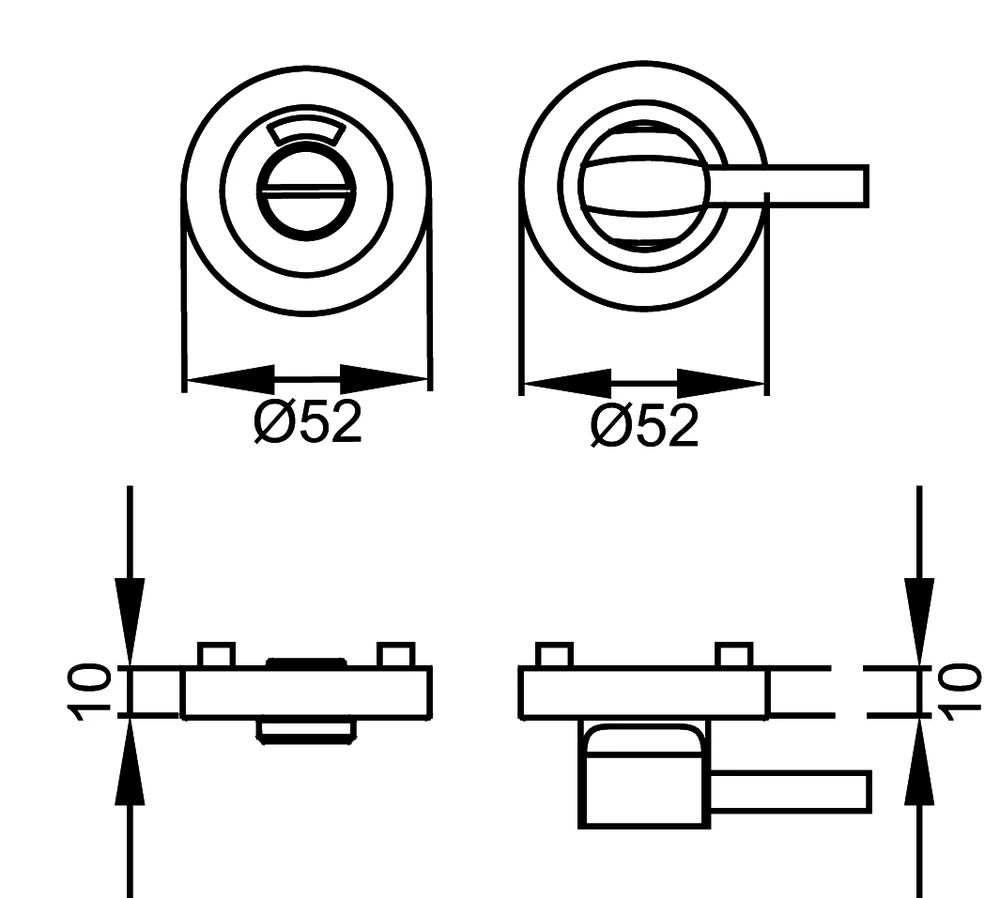 Technische Zeichnung [EZ1334 BAD 73] Karcher Schraubrosette EZ1334 (Edelstahl poliert / matt)