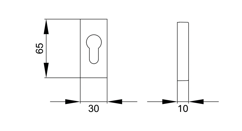 Technische Zeichnung [EZ149Q PZ 89] Karcher Rahmenrosette EZ149Q (Titan Grau, Profilzylinder)