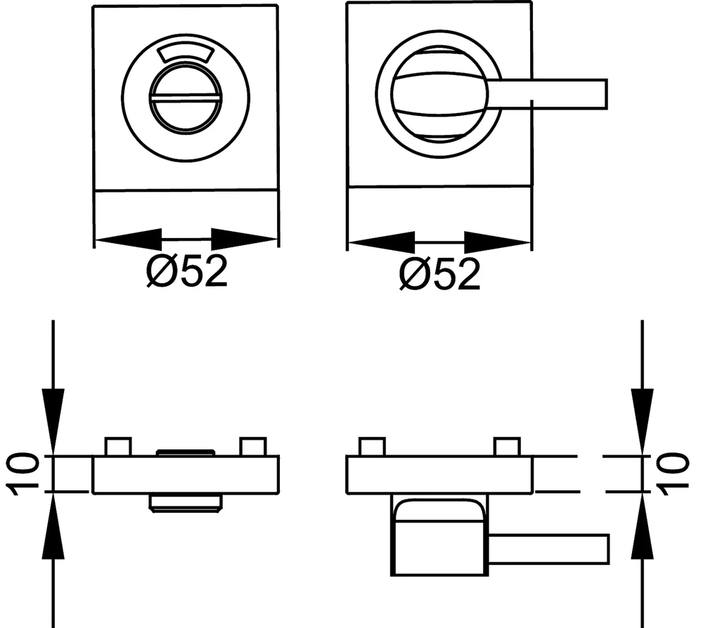 Technische Zeichnung [EZ1344 BAD 71] Karcher Schraubrosette EZ1344 - Oberfläche: Edelstahl matt, Verriegelung: Bad/WC
