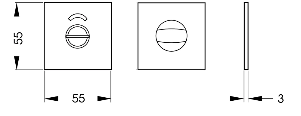 Technische Zeichnung [EZ181Q BAD 71] Karcher Plan-Design-Rosette EZ181Q - Oberfläche: Edelstahl matt, Verriegelung: Bad/WC