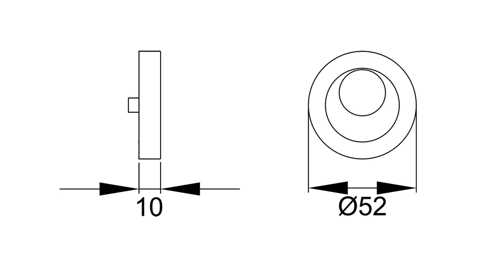 Technische Zeichnung [EZ1332 KAV 71] Karcher Klipprosette EZ1332 (Edelstahl matt, Rundzylinder 7,5 mm versetzt)