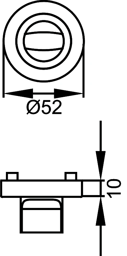 Technische Zeichnung [EZ1332 SP 78] Karcher Klipprosette EZ1332 (Zirkonium poliert, Spaltsicherung 8×8 mm)