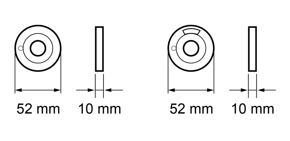 Technische Zeichnung [EZ1332 LED R 83] Karcher Klipprosette EZ1332 (Kosmos Schwarz, KD Comfort Privacy LED rechts)