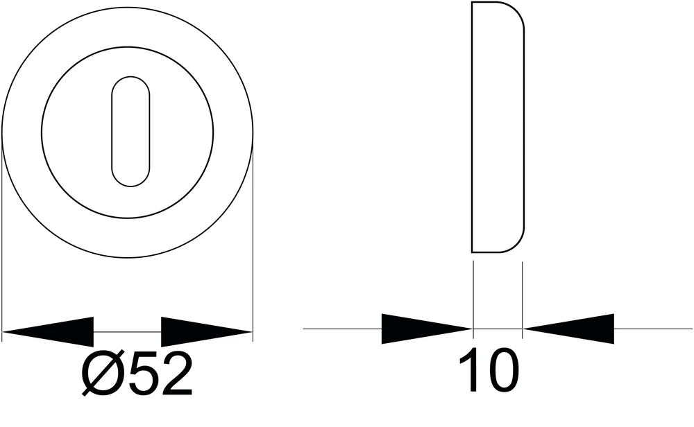 Technische Zeichnung [EZ1335 BB 73] Karcher Schraubrosette EZ1335 - Oberfläche: Edelstahl poliert / matt, Verriegelung: Buntbart (Buntbart)