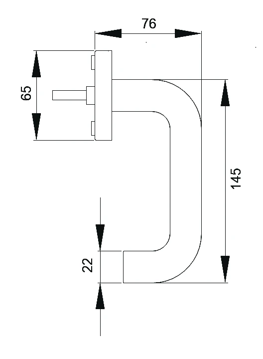 Technische Zeichnung [EF174 71] Karcher Fenstergriff "Kreta XL" (Drehkipp)