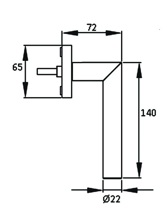 Technische Zeichnung [EF184 71] Karcher Fenstergriff "Rhodos XL" (Drehkipp)