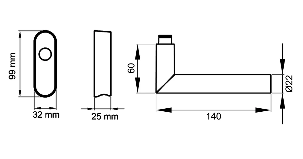 Technische Zeichnung [EF184 EAR 71] Karcher Fenstergriff "Rhodos XL" (verschließbar)