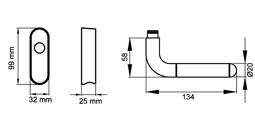 Technische Zeichnung [EF354 EAR 71] Karcher Fenstergriff "Lignano Steel" (Edelstahl matt, verschließbar)