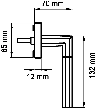 Technische Zeichnung [EF484 71] Karcher Fenstergriff "Oregon" - Oberfläche: Edelstahl matt, Fensterfunktion: Drehkipp (Edelstahl matt, Drehkipp)