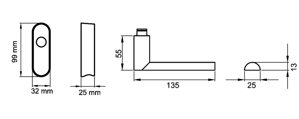 Technische Zeichnung [EF514 EAR 71] Karcher Fenstergriff "London" (verschließbar)