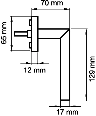Technische Zeichnung [EF434 73] Karcher Fenstergriff "Porto" - Oberfläche: Edelstahl poliert / matt, Fensterfunktion: Drehkipp (Drehkipp)