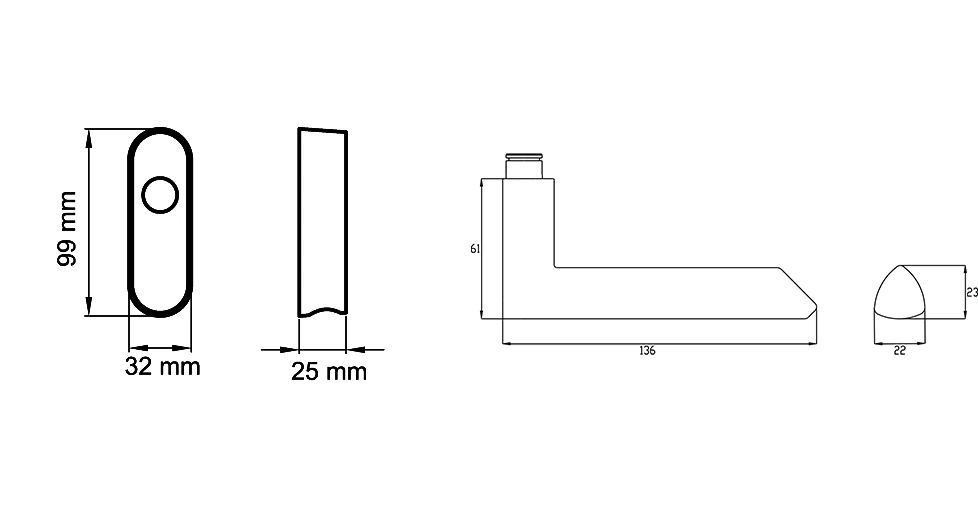 Technische Zeichnung [EF554 83] Karcher Fenstergriff "Paris" (Kosmos Schwarz, Drehkipp)
