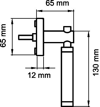 Technische Zeichnung [EF654 73] Karcher Fenstergriff "New York" (Drehkipp)