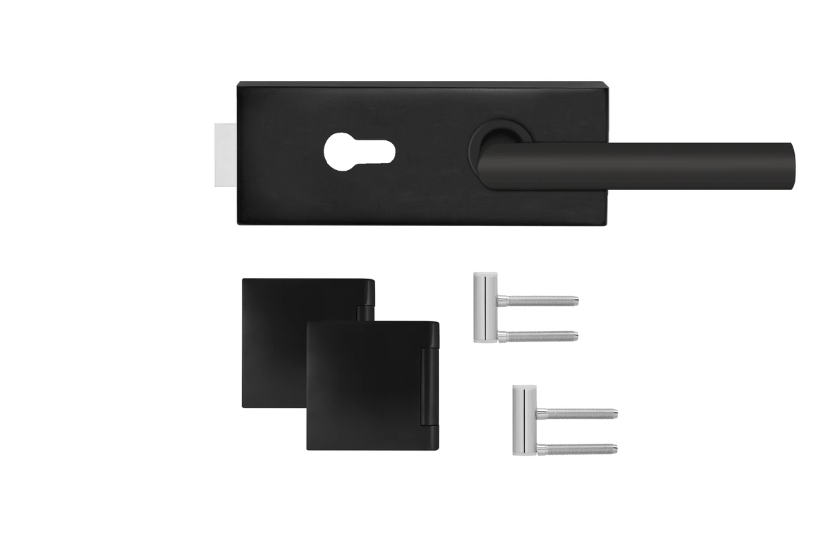 Karcher Glastürschloss mit Griffpaar "Essence" EGS28 360Q - Oberfläche: Kosmos Schwarz, Verriegelung: Profilzylinder