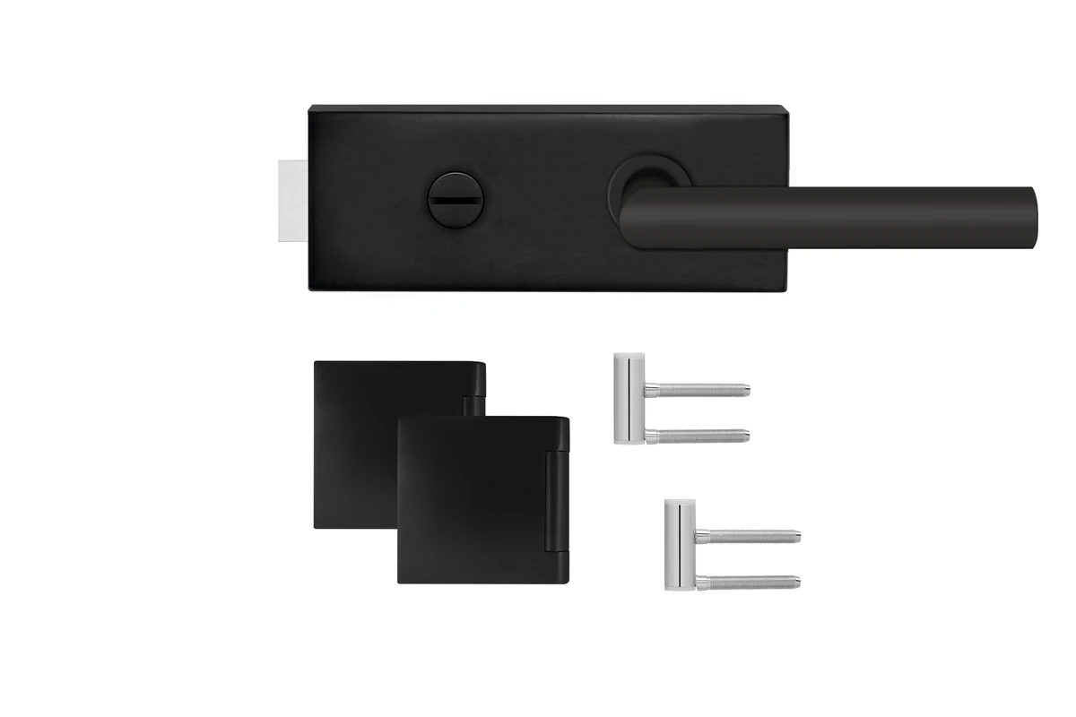 Karcher Glastürschloss mit Griffpaar "Essence" EGS28 360Q - Oberfläche: Kosmos Schwarz, Verriegelung: Bad/WC